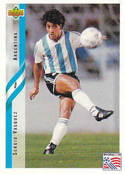 Sergio Vasquez Argentina Upper Deck World Cup 1994 Eng/Ita #199